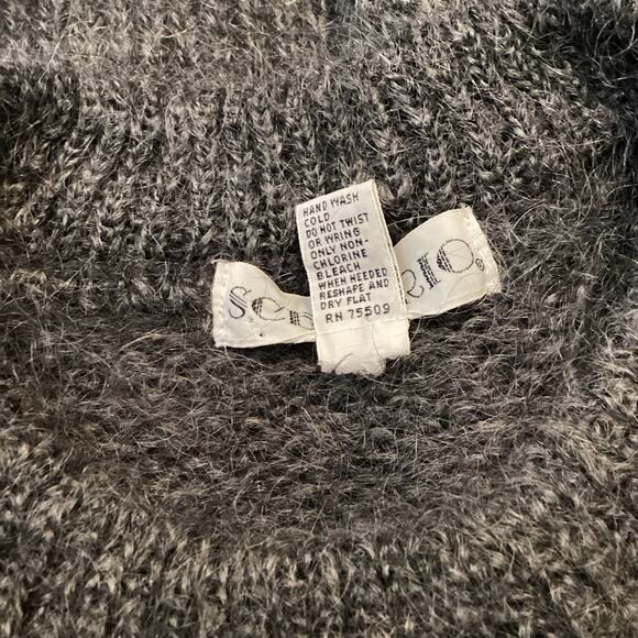 Vintage 80’ Hong Kong Charcoal Gray Oversized Mohair Crewneck Sweater M - Picture 7 of 7